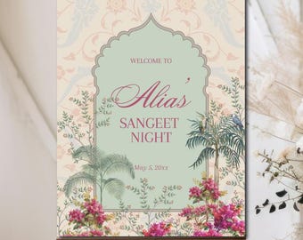 Sangeet Welcome Sign: Indian Wedding Decor (Digital Download, 18x24")