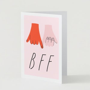 BFF Printable Galentine&#39;s Card | Valentines Card Printable | Digital Romantic Cards | Printable Romantic Cards | Friends Card Digital