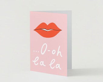 Oh Lala Lips Printable Valentine's Card | Galentines Card Printable | Digital Romantic Cards | Printable Romantic Cards | Vday Card Digital