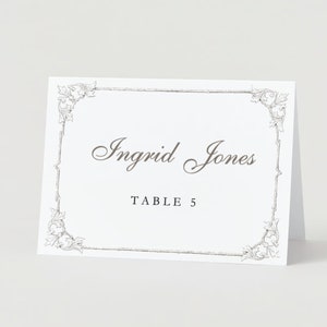 Wedding Escort Card Template,4x3.5 Floral,Tent and Flat, Printable,Editable, Canva INSTANT DL Card|Bridal Shower Place card|Escort Cards