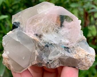 Pink Morganite Crystal Wwith Blue Tourmaline And Quartz Specimen , Morganite Specimen , Gem Grade Morganite Crystal , Weight : 190 Grams