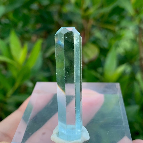 Natural DIamond Cut Terminated Transparent aquamarine Crystal, Healing Crystal , Aquamarine Crystal Pendant , weight : 7.74 Grams