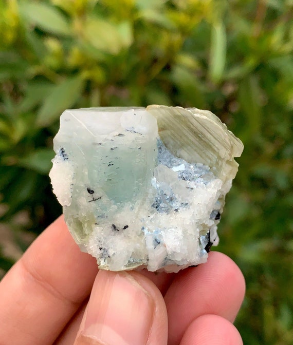 Terminated Aqua Morganite Beryl Crystal With Star Mica and