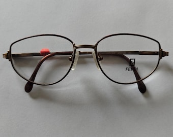 Vintage Fendi Glasses F 28 Havana Antique Bronze Read For Your Prescription-New