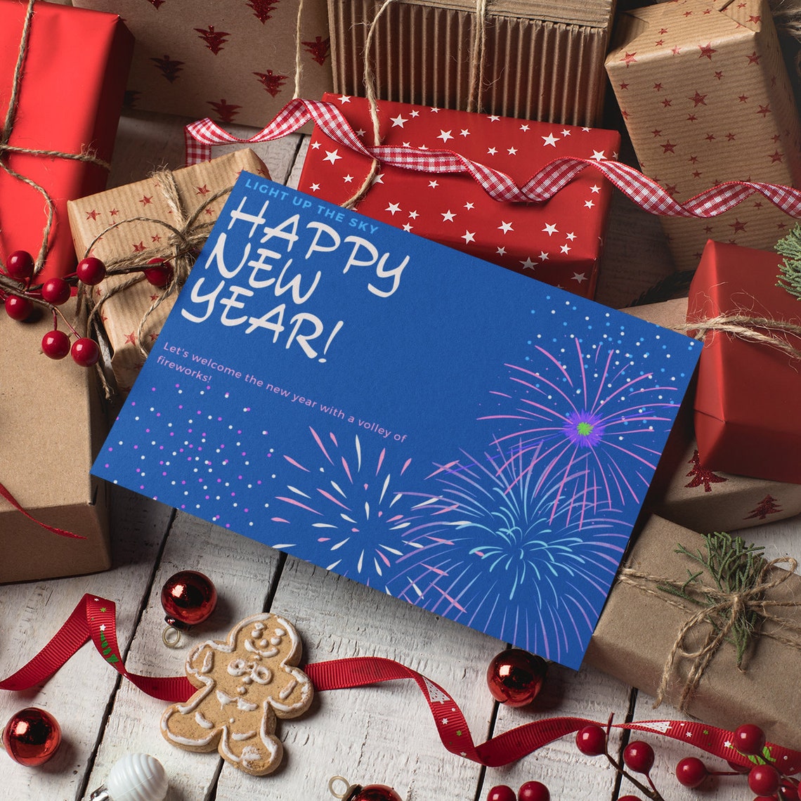 Happy New Year's holiday & seasonal cards Bundle of 3 Etsy