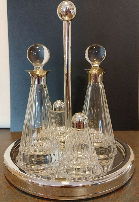 Paloma Picasso Villeroy & Boch Crystal Silverplate Decanters Etsy