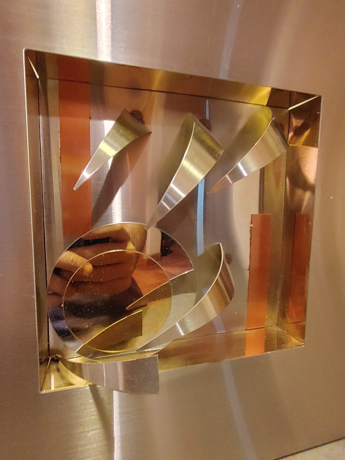 Custom Mid Century Modern Metal Wall Art Set of 4 Stainless Etsy