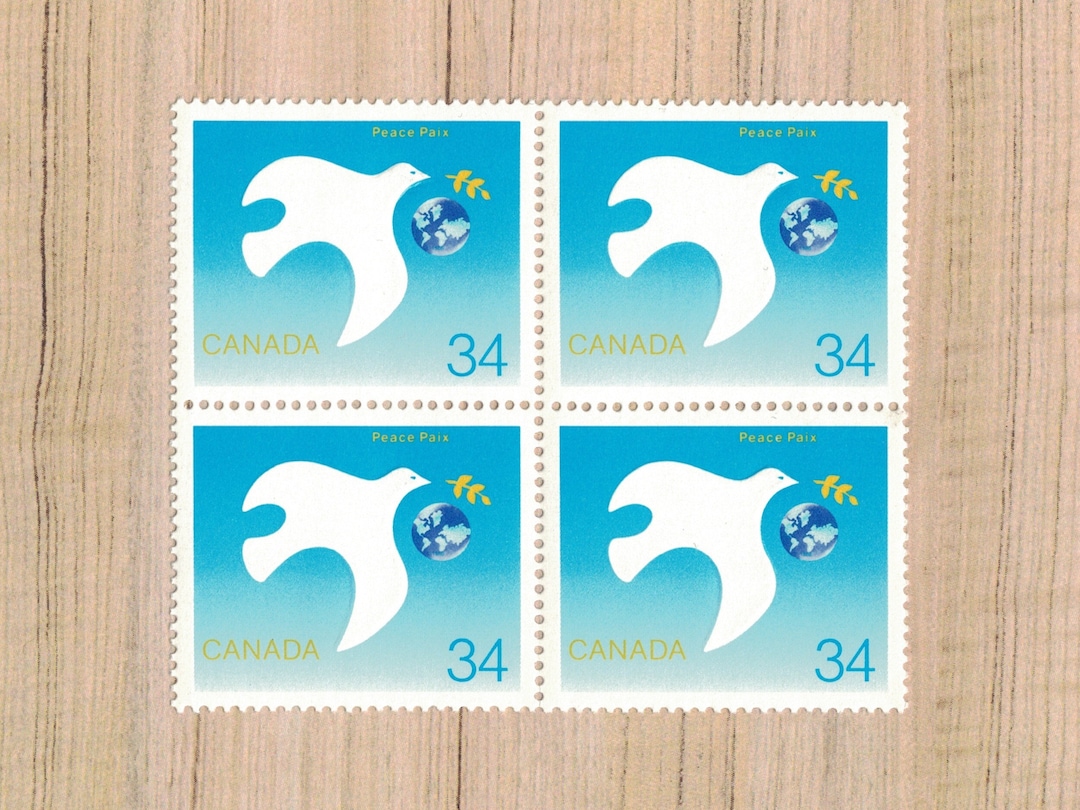 4 sellos postales sin usar de la paloma de la paz de Canadá Etsy España