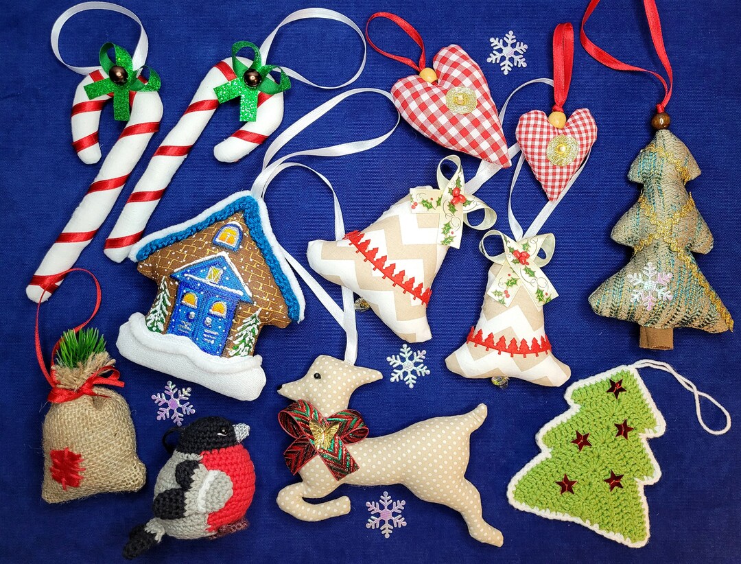 Handmade Christmas Tree Ornaments Set of 12 Pcs Crochet and Etsy