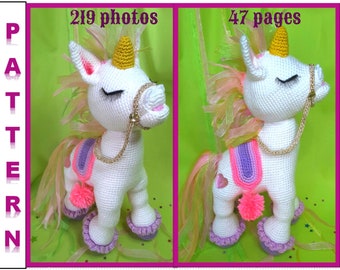 Häkeln Sie Spielzeug Muster, Häkelmuster Einhorn, Amigurumi Pony DIY, Pferd Tutorial, Stofftier Einhorn machen, weiches Pferd Muster, Stofftier Geschenk