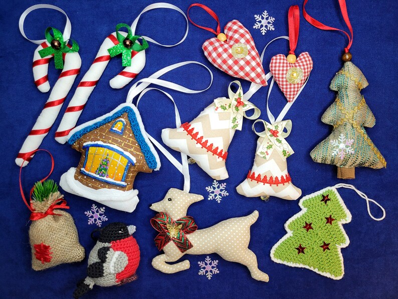 Handmade Christmas Tree Ornaments Set of 12 Pcs Crochet and Etsy