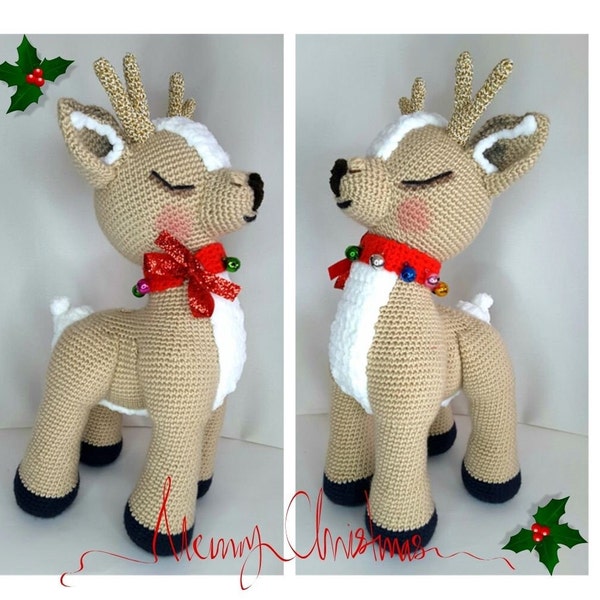 Crochet Toy Pattern, Amigurumi Deer Pattern, Animal tutorial, Stuffed Toy Pattern, Crochet Reindeer, English PDF Toy Pattern Gift, Christmas