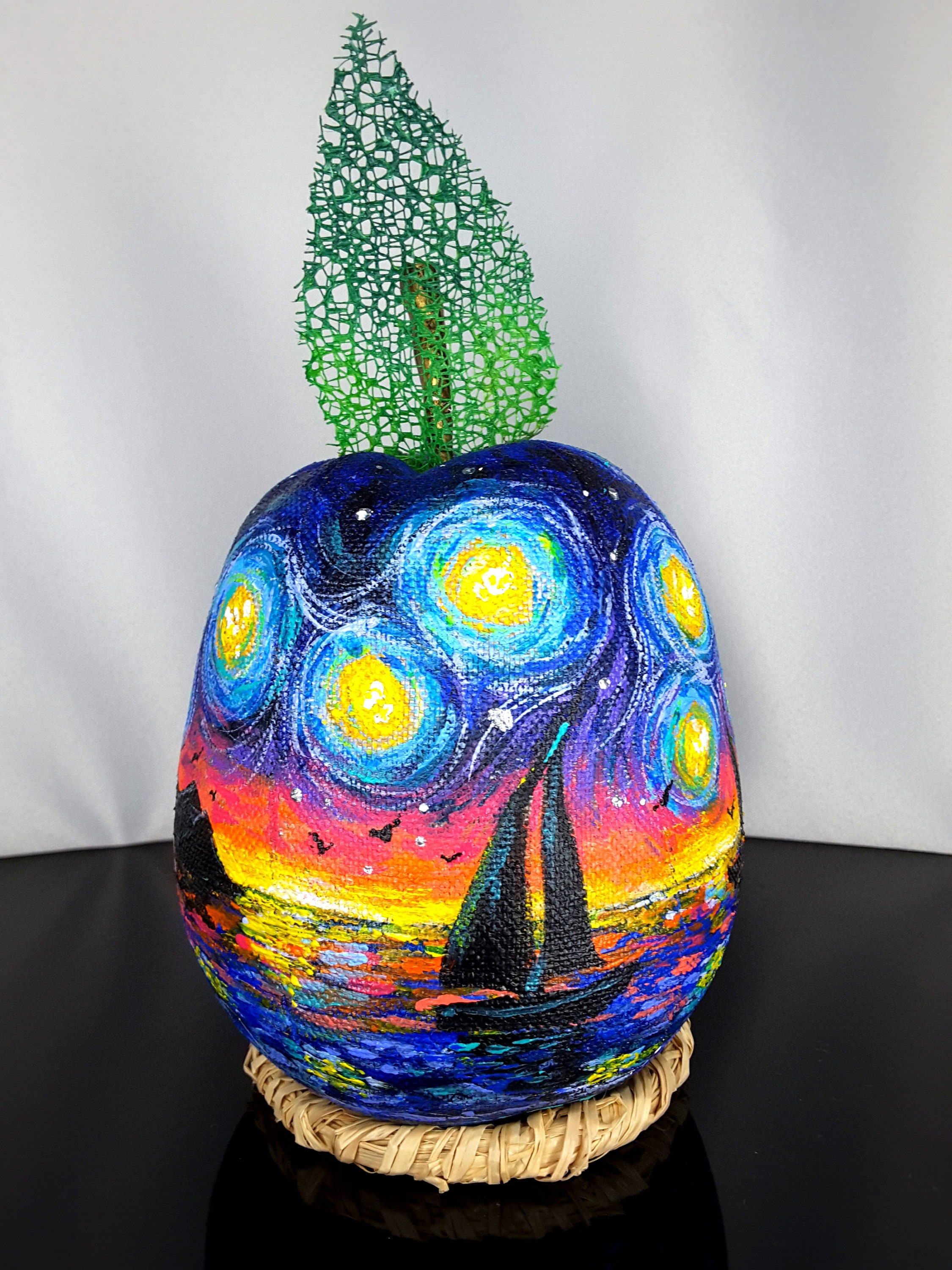 Small Acrylic Painting on Canvas Apple Landscape Home Etsy