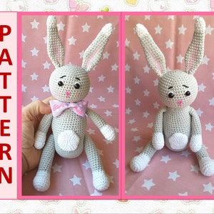 Crochet Toy Pattern - Bunny Tutorial -  Bunny Pattern - Amigurumi Rabbit Pattern - Plush Bunny Pattern - DIY Crochet Rabbit - Stuffed Bunny