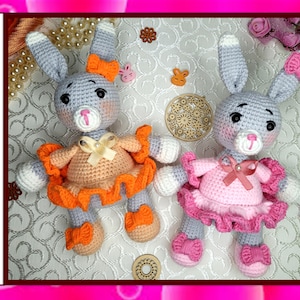 Crochet Bunny Pattern, Rabbit Toy Pattern, Amigurumi Rabbit Tutorial, Crochet Toy DIY, Crochet Toy Pattern, Stuffed Toy Making, Bunny Doll