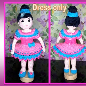 Crochet Dress for doll Pattern Amigurumi doll dress tutorial, Doll Clothes Pattern English PDF