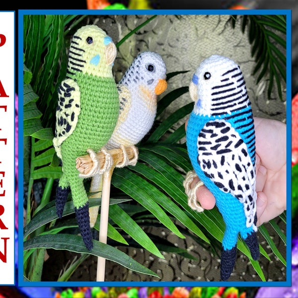 Crochet Budgie Pattern, Amigurumi Bird Pattern, Stuffed Small Bird Tutorial, Crochet Toy pattern, Soft Bird Pattern, DIY Budgie Toy