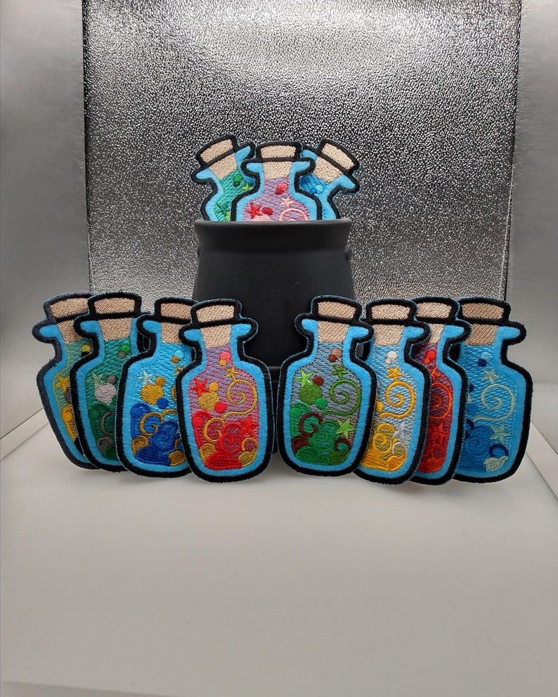 Magic Potion Bottle Iron On Patch Multiple Variations image 1