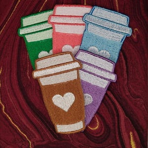 Love Coffee Cup Embroidered Patch Iron On