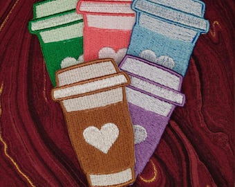 Love Coffee Cup Embroidered Patch Iron On