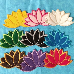 Lotus Flower Patch Embroidered Iron On Sew On