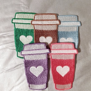 Love Coffee Cup Embroidered Patch Iron On