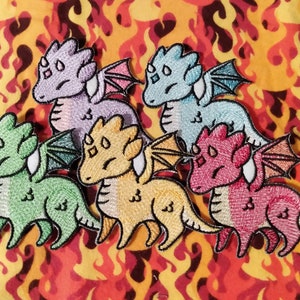 Charmed Dragon Iron On Embroidered Patch