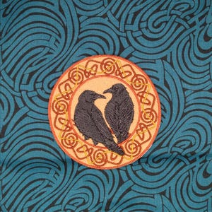 Hugin and Munin Embroidered Patch Odin's Ravens Iron On