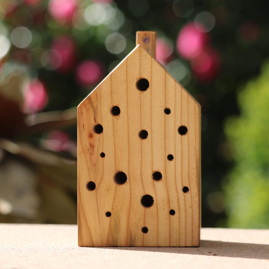 The Bee Hotel | Handmade Wooden Solitary Bee House - Etsy