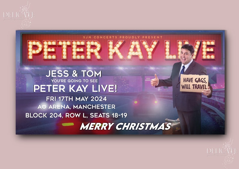 Peter Kay Tour Memorabilia Physical Ticket NOT A REAL TICKET Etsy UK