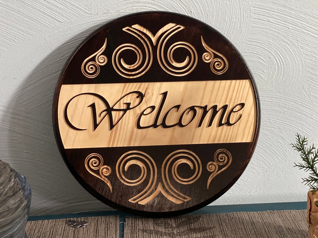 Fancy Script Welcome Sign - Etsy