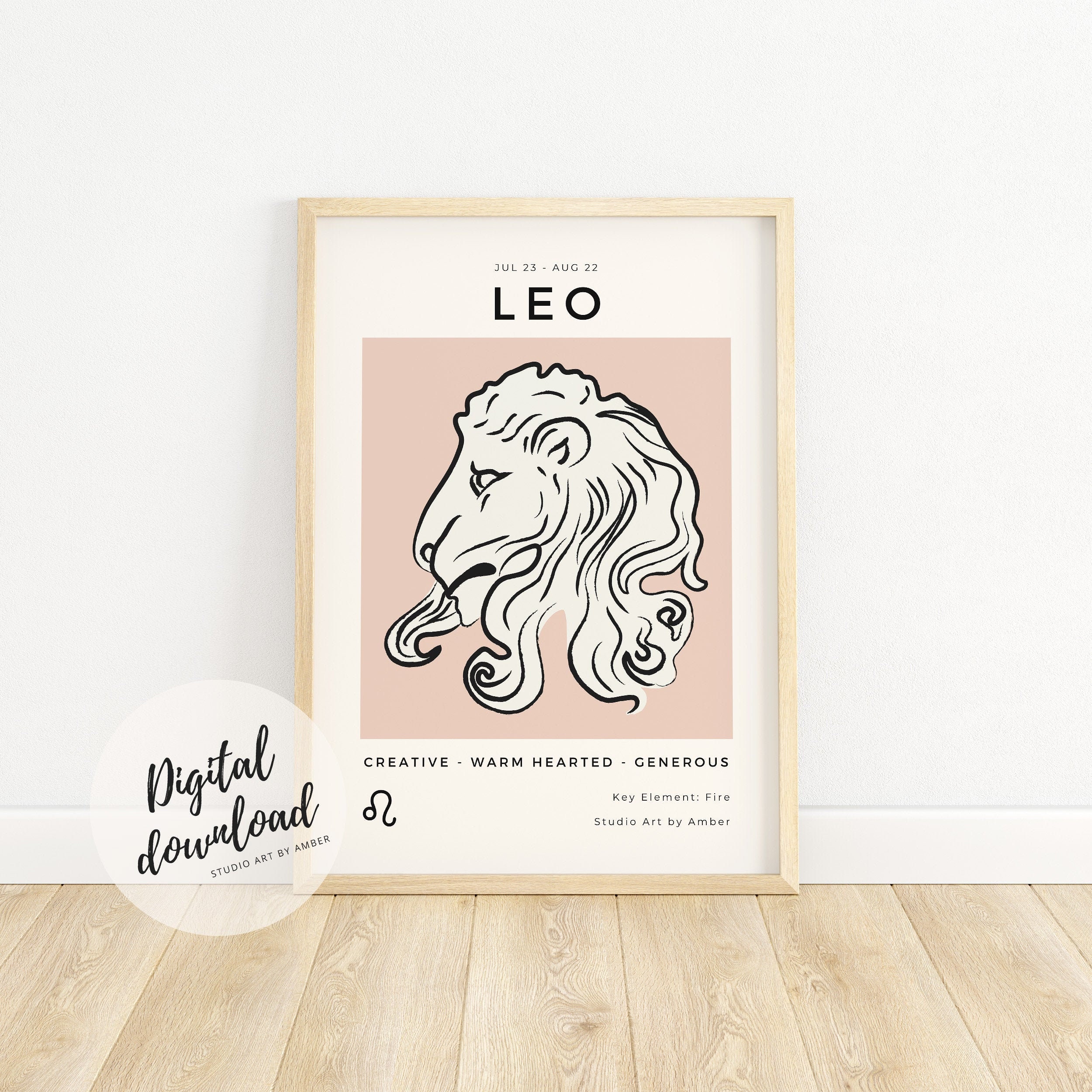 Leo Zodiac PRINTABLE Astrology poster leo museum poster | Etsy