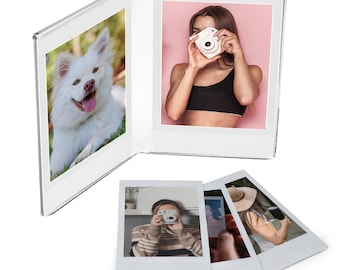 Acrylic Instax Mini Frame, Double Photo Display, Wallet Size