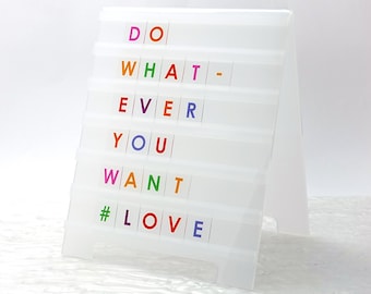 Acrylic Letter Board with Rainbow and Black Letters, Cafe Menu Sign - Mother's Day Gift and Pregnancy Announcement