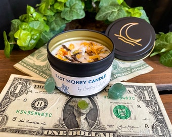 Money Spell Candle | Crystal Candle | Abundance Candle | Money Spell Wax Melts