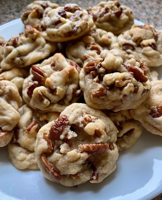 24 Mostly Organic Pure Pecan Nut Cookies Homemade Chewy Soft Savory Comfort Food