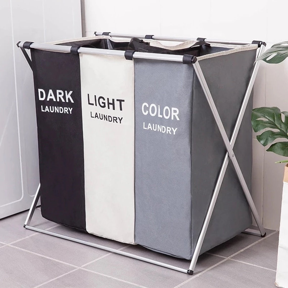 Laundry Hamper Separated by Color 3 Sections Easy washing Etsy