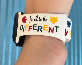 Support Autism Awareness Puzzle Pieces Apple Watch Armband für 38 40 41 42 44 45 46 49 mm Graviertes Uhrenarmband 6 7 8 9 Ultra Galaxy Uhr 20 / 22 mm
