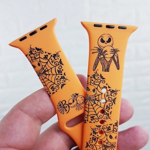 Pasek do zegarka Apple Watch Halloween do zegarka Apple Watch 38 40 41 42 44 45 mm z serii 1 2 3 4 5 6 7 8 9 Pasek do zegarka Apple Watch Nightmare Christmas Pasek do iWatch