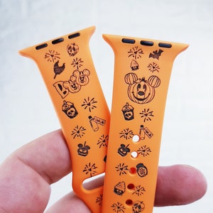 Halloween Pumpkin Apple Watch band for 38 40 41 42 44 45mm Apple Watch 1 2 3 4 5 6 7 8 9 Ultraseries Apple Watch strap Silicone iWatch band