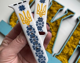 Ukrainian embroidery pattern Apple Watch band 38 40 41 42 44 45 46 49mm Apple Watch band 7 8 9 10 Ultra series Samsung Galaxy Watch 20/22mm