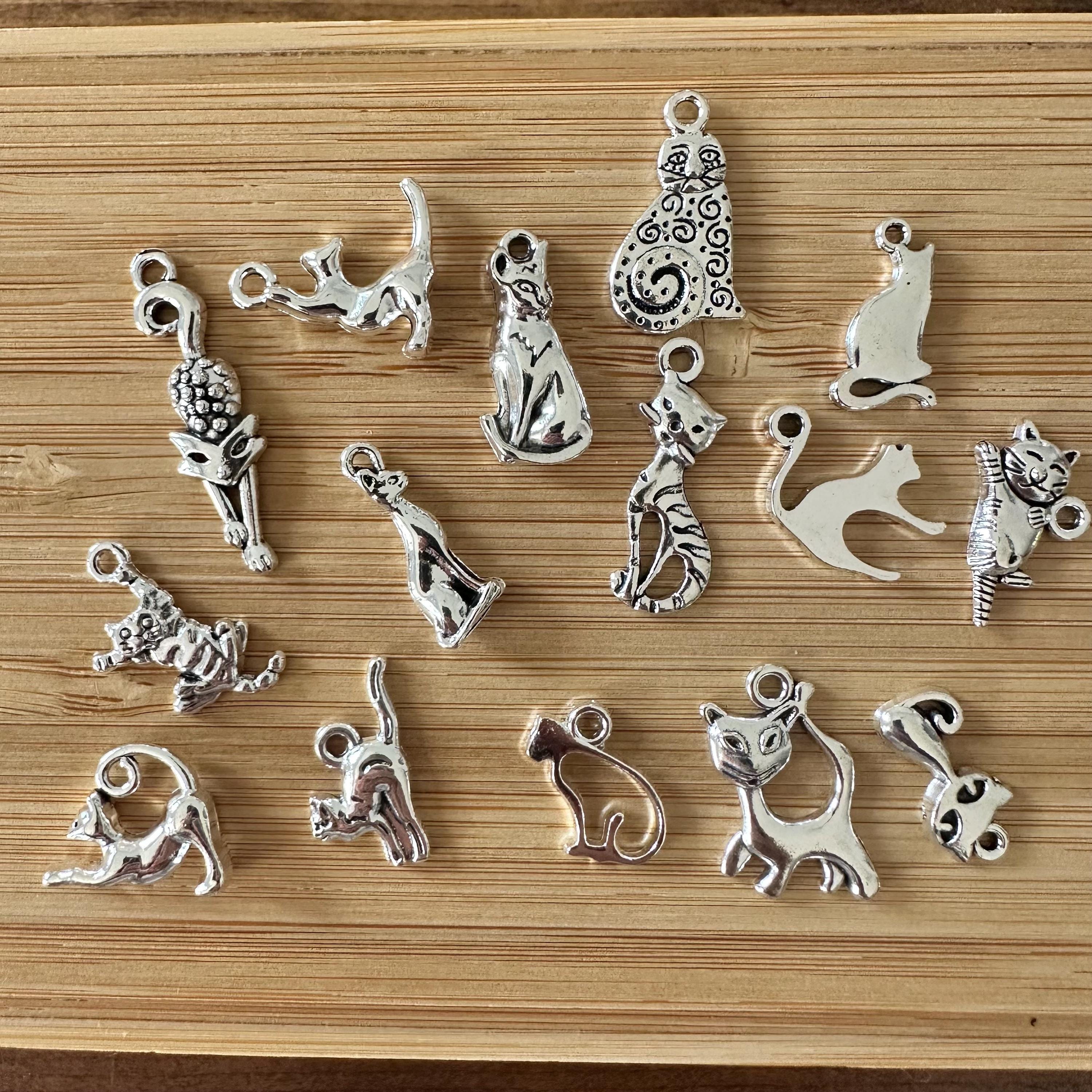 Bracelet Chat En Argent Sterling : Breloque Chaton Délicat, Lettre Coeur Personnalisée - France
