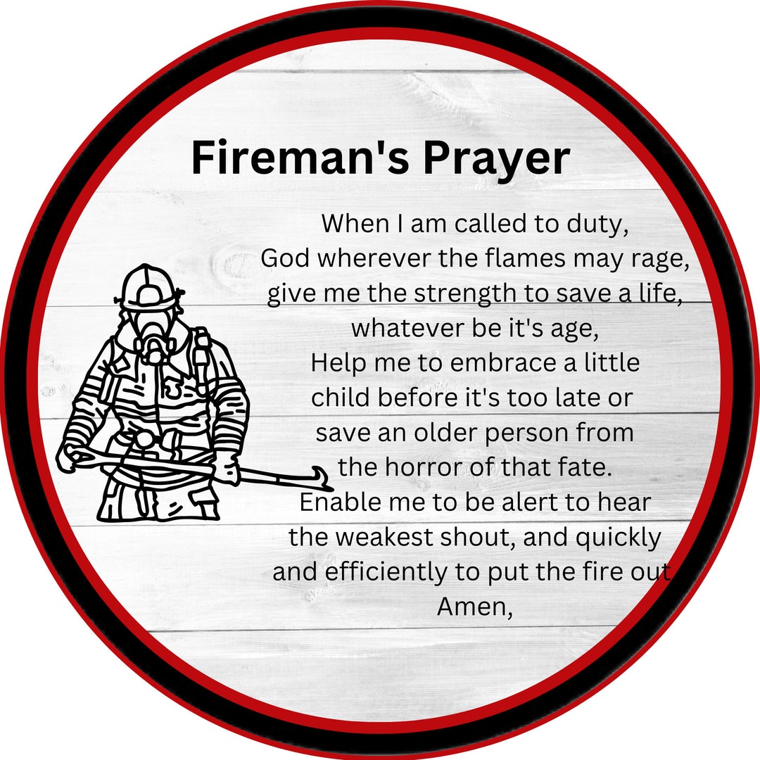 Firemans Prayer Etsy Firemans Prayer Etsy