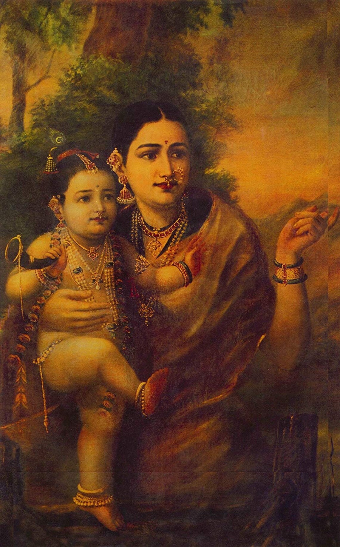Yashoda Krishna by Raja Ravi Varma Canvas print Canvas Wall Etsy
