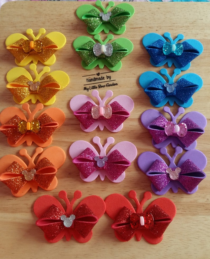 Beautiful Orange Glittery Hair Bow Butterfly Hair Bow Hair Accessories. Hair Barrettes Handmade Hair Bows Girls Hair Bows Hair Clips