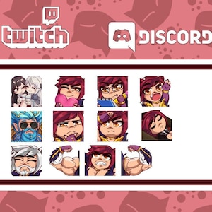Anime/Chibi Emote, badge, adesivi Twitch/Discord personalizzati o animati per gli streamer