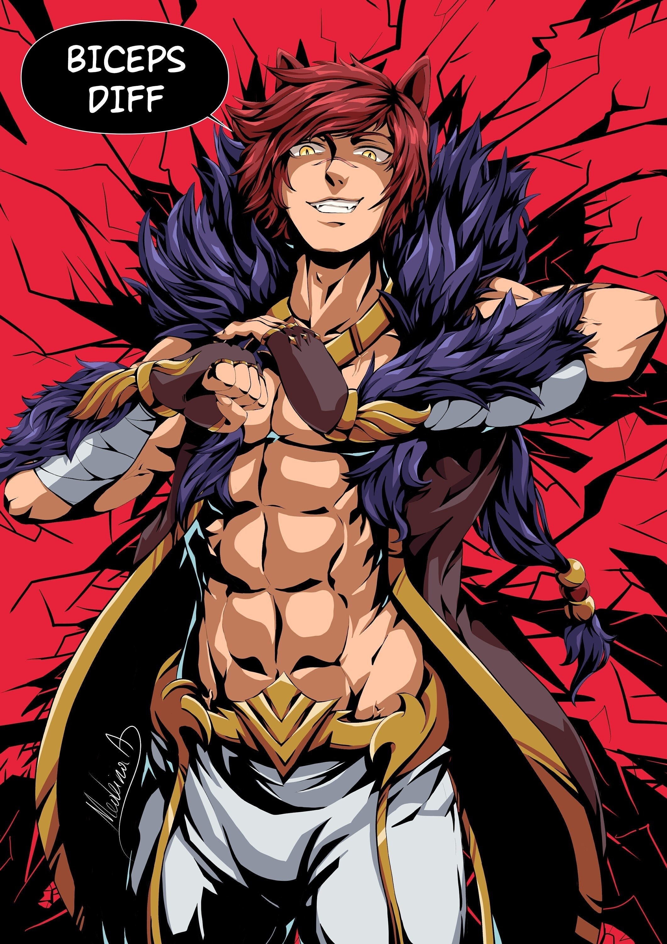 League of Legends Sett Art Print Bicep diff