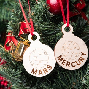 Planet Christmas Ornament Set, Solar System Planet Ornament, Science Astronomy Gift for Christmas, Saturn Sun Jupiter Neptune Mercury Uranus image 2