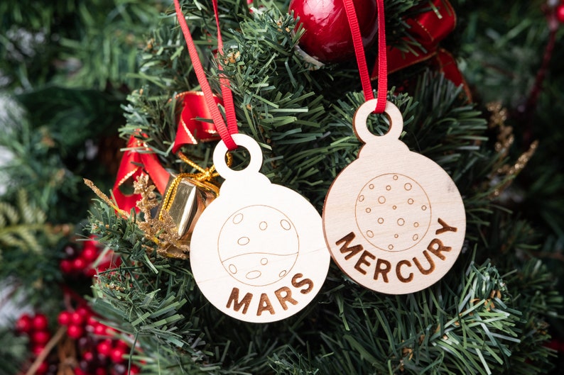 Planet Christmas Ornament Set, Solar System Planet Ornament, Science Astronomy Gift for Christmas, Saturn Sun Jupiter Neptune Mercury Uranus image 2