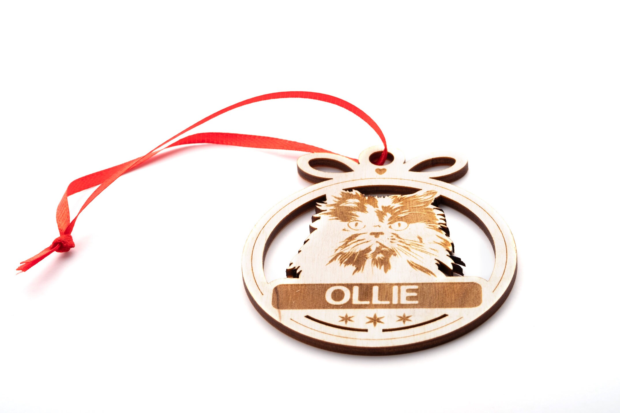 Personalized Persian Cat Ornament, Custom Holiday Pet Name Christmas ...